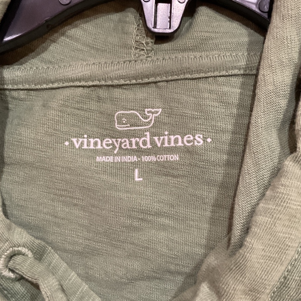 Vineyard Vines Olive Hoodie with Pink Logo - Picture 4 of 4
